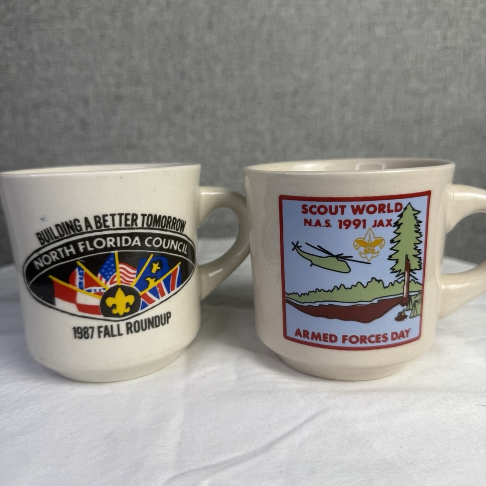 Lot‎ of 2 Vintage 80s/90s BSA Boy Scouts Of America North Florida Coffee Mugs